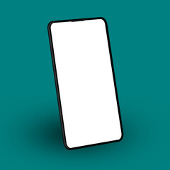 Smartphone layout with blank screen, illustration of mobile phone with white display.
