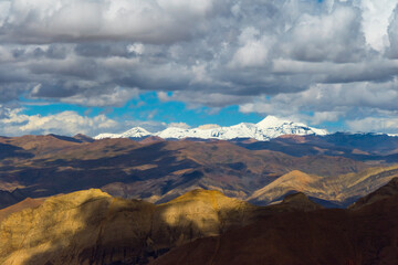 Fototapeta na wymiar Snow-capped peaks in the Himalayas, Mt. Everest National Nature Reserve, Shigatse Prefecture, Tibet, China
