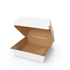 3D illustration of realistic burger box