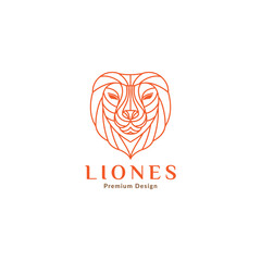 line polygon face lioness logo design vector graphic symbol icon sign illustration creative idea - obrazy, fototapety, plakaty