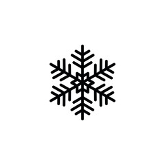 Snowflake icon. New Year and Christmas attribute. Weather element. The symbol of cold, snow, winter and frost. Isolated abstract vector illustration.