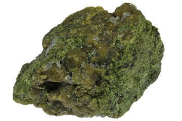 garnet/ fassaite from Suldental, South Tyrol, Italy isolated on white background