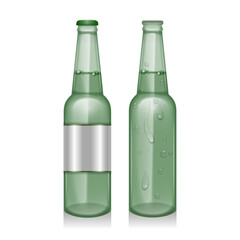 Vector beer bottle icon, beer set mock up in realistic style