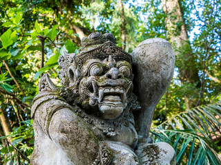 Indonesia, Bali, Ubud. Statue in Pura Tirta Empul temple