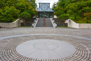 Obraz premium Entrance gate to Miho Museum, designed by I.M. Pei, Shiga Prefecture, Japan