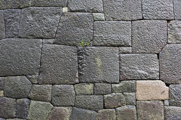 Stone wall of the Royal Palace, Tokyo, Japan