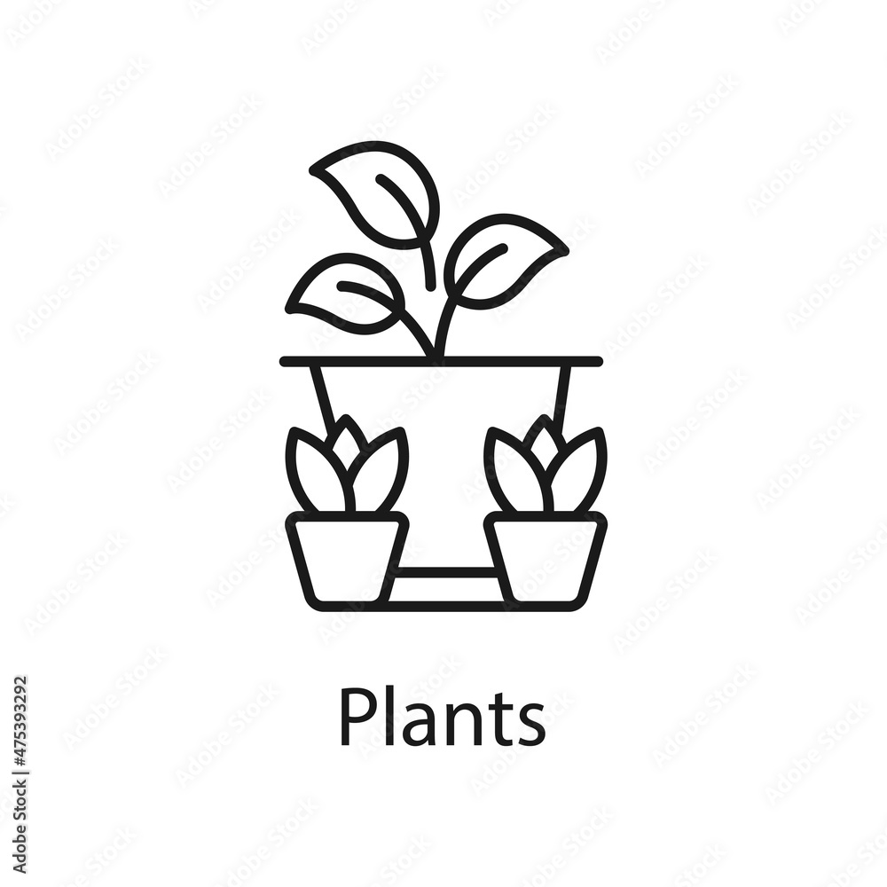 Poster plants vector outline icon for web isolated on white background eps 10 file