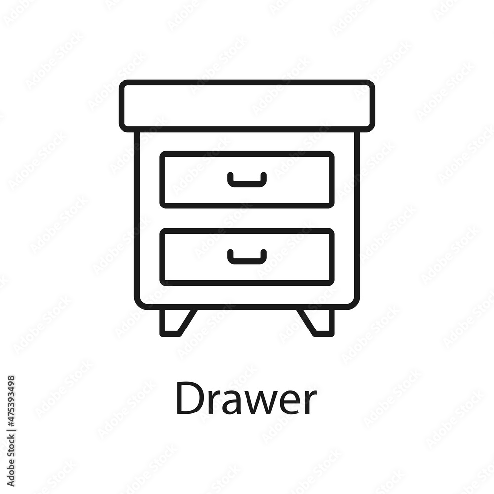 Poster drawer vector outline icon for web isolated on white background eps 10 file