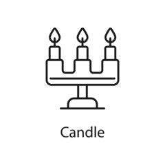 Candle vector outline icon for web isolated on white background EPS 10 file
