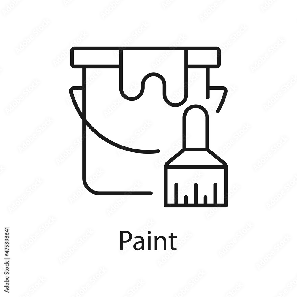 Poster paint vector outline icon for web isolated on white background eps 10 file