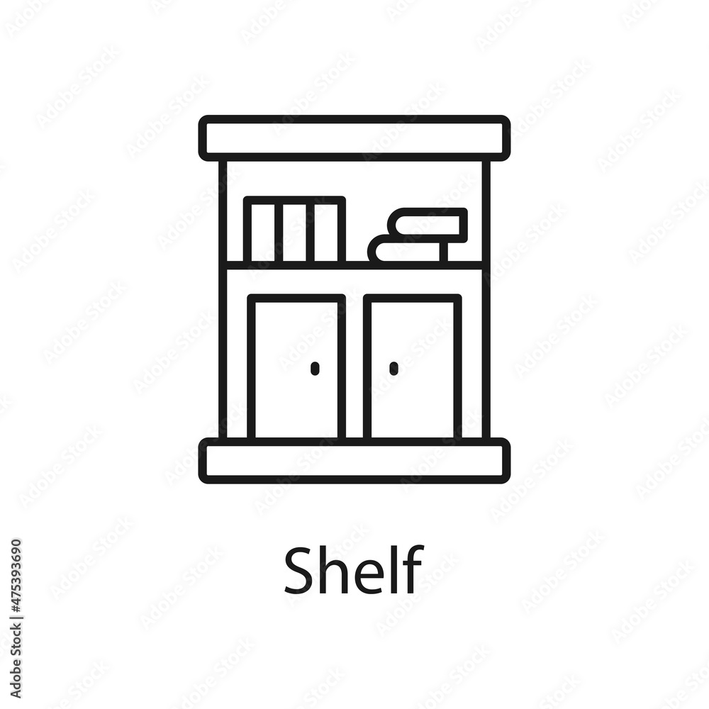 Poster shelf vector outline icon for web isolated on white background eps 10 file
