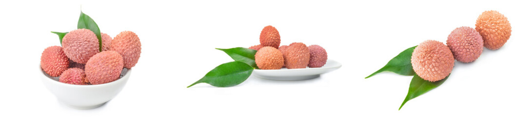Set of ltchi chinensis on a background