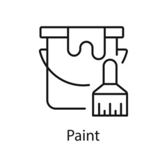 Paint vector outline icon for web isolated on white background EPS 10 file