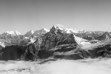 Fototapeta na wymiar Gauri Shankar (7134m) in the Himalayas above the clouds, Nepal