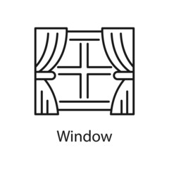 Window vector outline icon for web isolated on white background EPS 10 file