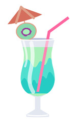 Glass with Cocktail Simple Illustration