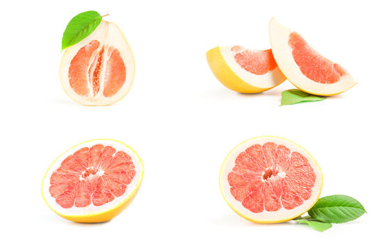 Collection of pomela isolated on a white background
