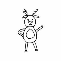 Winter related vector line icon in doodle style. Vector illustration on a white background.