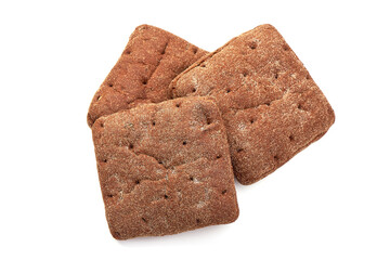 Rye bread, isolated on white background.