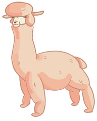 Vector illustration. Pink soft Alpaca