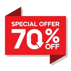 Special offer discount up to 70 percent, banner template design, special offer discount sales promotion. vector template illustration