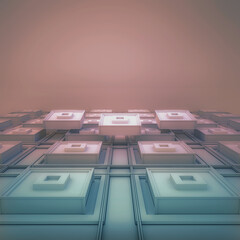 Pattern background with cubes. Product presentation. 3d render