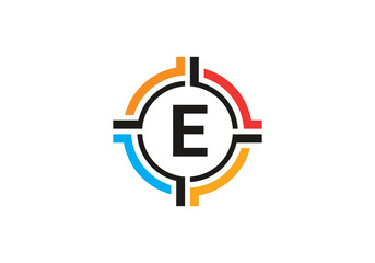 this is a creative E letter rounded icon design