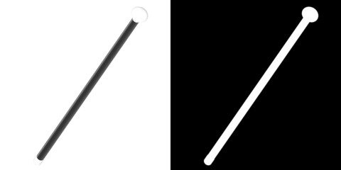 3D rendering illustration of a cabaret dance cane stick