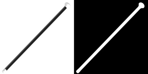 3D rendering illustration of a cabaret dance cane stick