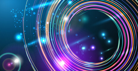 Abstract glossy vortex with luminous swirling spirals. Shiny waves and swirl, gloss effect.