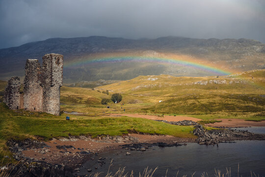 Beautiful view of an Ardvreck Castle Inchnadamph UK