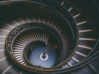 Beautiful long spiraling staircase