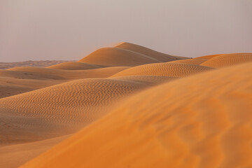 Middle East, Arabian Peninsula, Ash Sharqiyah North, Bidiyah. Sand dunes in the desert of Oman.