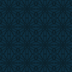 Naklejka na ściany i meble Geometric seamless pattern on a dark blue background. Vector illustration.