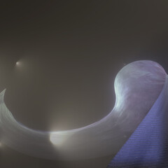 Waves somewhere in space. Light leaks. 3d render. 3d illustration