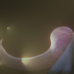 Waves somewhere in space. Light leaks. 3d render. 3d illustration