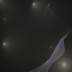 Waves somewhere in space. Light leaks. 3d render. 3d illustration