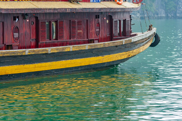 Fototapeta na wymiar Bay, Vietnam (UNESCO World Heritage Site). Junk in the bay.