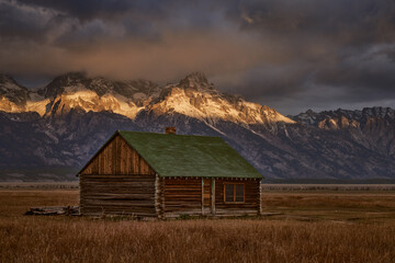 Slice of Light - Mormon Row, Grand Teton National Park, Wyoming. Early morning in Jackson Hole, Wyoming.