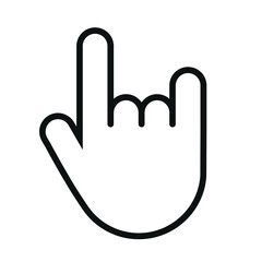 Rock hand signs icon. Sign of the horns vector illustration. Isolated element on white background. Editable colors.