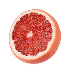 Half a grapefruit isolated on a white background.