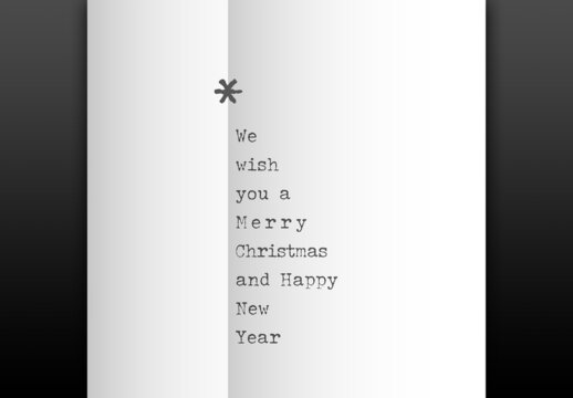 Christmas Tree Card Made from Merry Christmas Wish Text