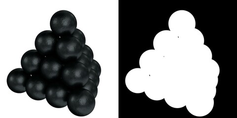 3D rendering illustration of a cannonballs stack