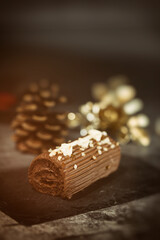 bûche de noël, pâtisserie, noël et nouvel an	
