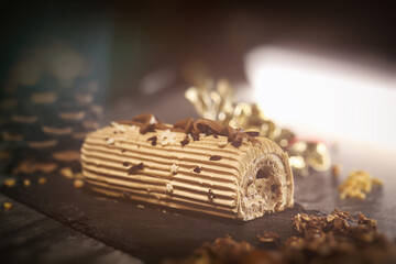 bûche de noël, pâtisserie, noël et nouvel an	
