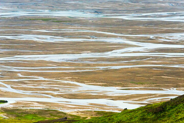 Glacier river patterns, Landmannalaugar, Iceland