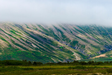 Eroded mountain side, Sjonarnipa (The Viewpoint), Skaftafell, Vatnajokull National Park, Iceland