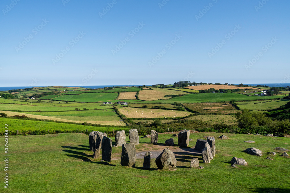 Wall mural europe, ireland, county cork. landscape with drombeg stone circle.