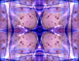 Pink, blue and purple glass abstract.