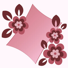 a stylized postcard or banner for an inscription with flowers - graphics. Gift, congratulations